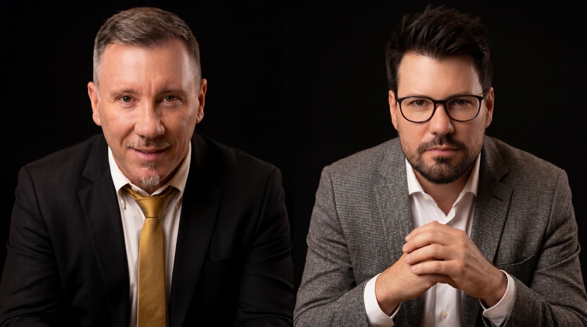 Dr. Anderson Macohin (à esquerda) e André Macohin (à direita), em retrato de 2026